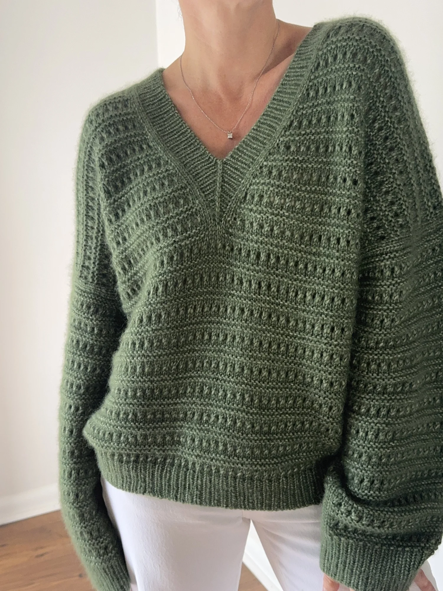 トップス GroundY PAPER YARN V NECK KNIT Knitting Pattern Yutori Sweater V Neck — Caidree